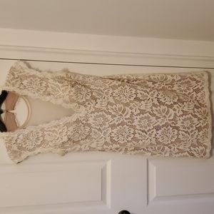 Betsy and adam ivory lace dress